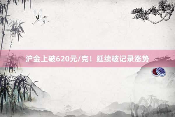 沪金上破620元/克！延续破记录涨势