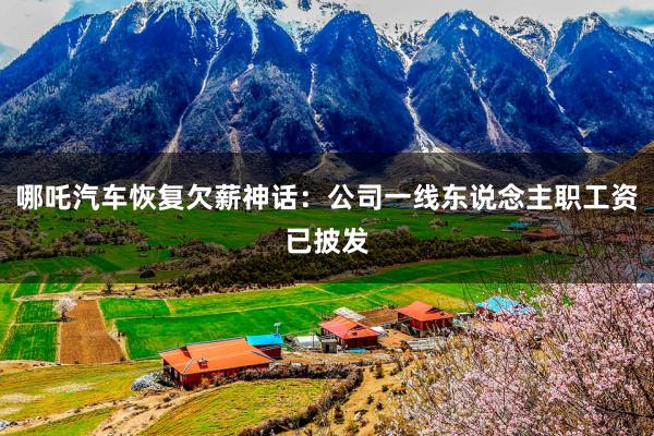 哪吒汽车恢复欠薪神话：公司一线东说念主职工资已披发